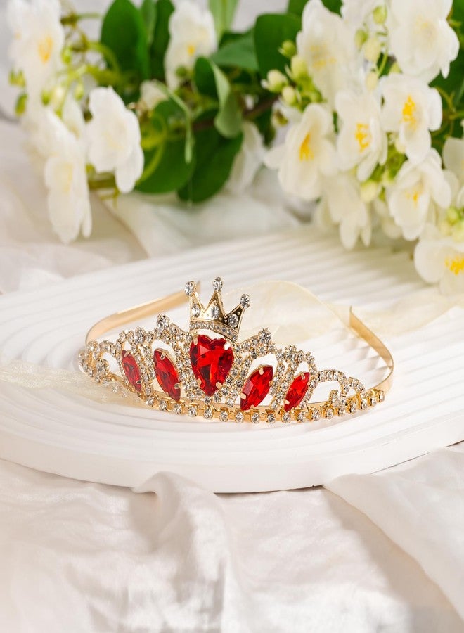 Botrinal Evie Red Heart Necklace and Descendant 3 Queen of Hearts Tiara Descendant Costume Evie Gold Crown for Girls Teens Halloween Parties - Image 2